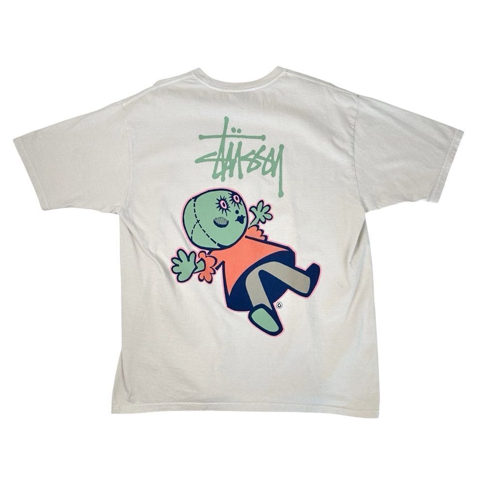 Stussy Dollie Pigment Dyed T-Shirt Natural Mens Large Skate Surf